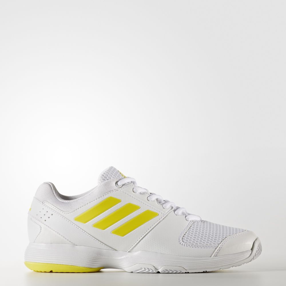 Adidas Barricade Court - παπούτσια τένις γυναικεια - Ασπρα/Ανοιχτο Κίτρινα/Ασπρα,Μέγεθος: EU 36 – 54